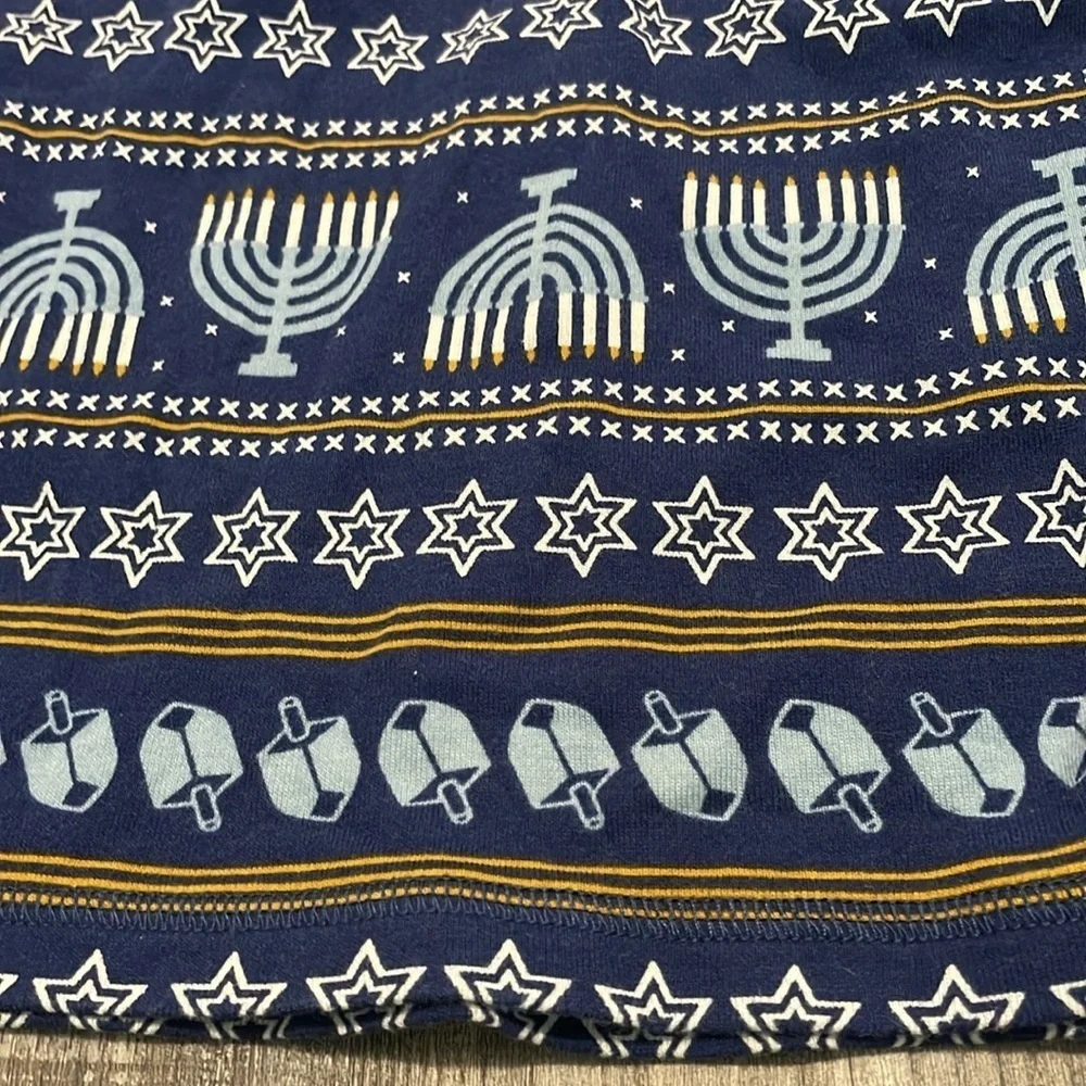 Gap Kids Blue Hanukkah long sleeve pajama top siblings set size 14